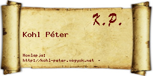 Kohl Péter névjegykártya