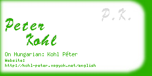 peter kohl business card