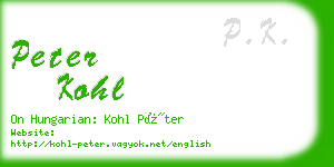 peter kohl business card